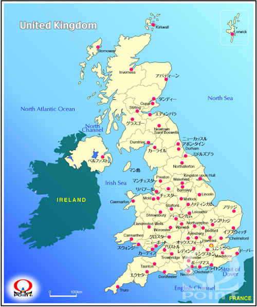 イギリス地図 日本語 英語 Map Of England United Kingdom