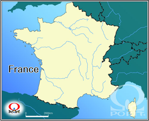 フランス白地図
