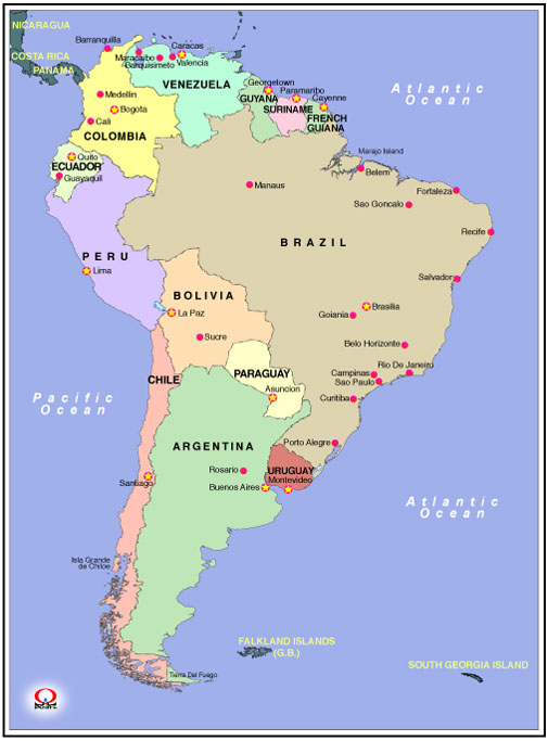 南アメリカ地図 日本語 英語 South America Map